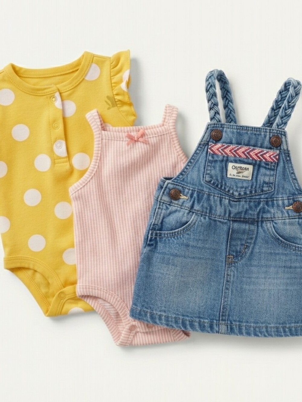 OshKosh B'gosh 3M Denim Overall Dress with Bodysuits